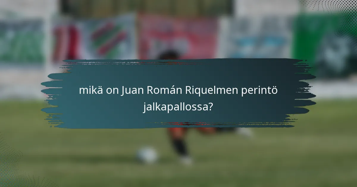 mikä on Juan Román Riquelmen perintö jalkapallossa?